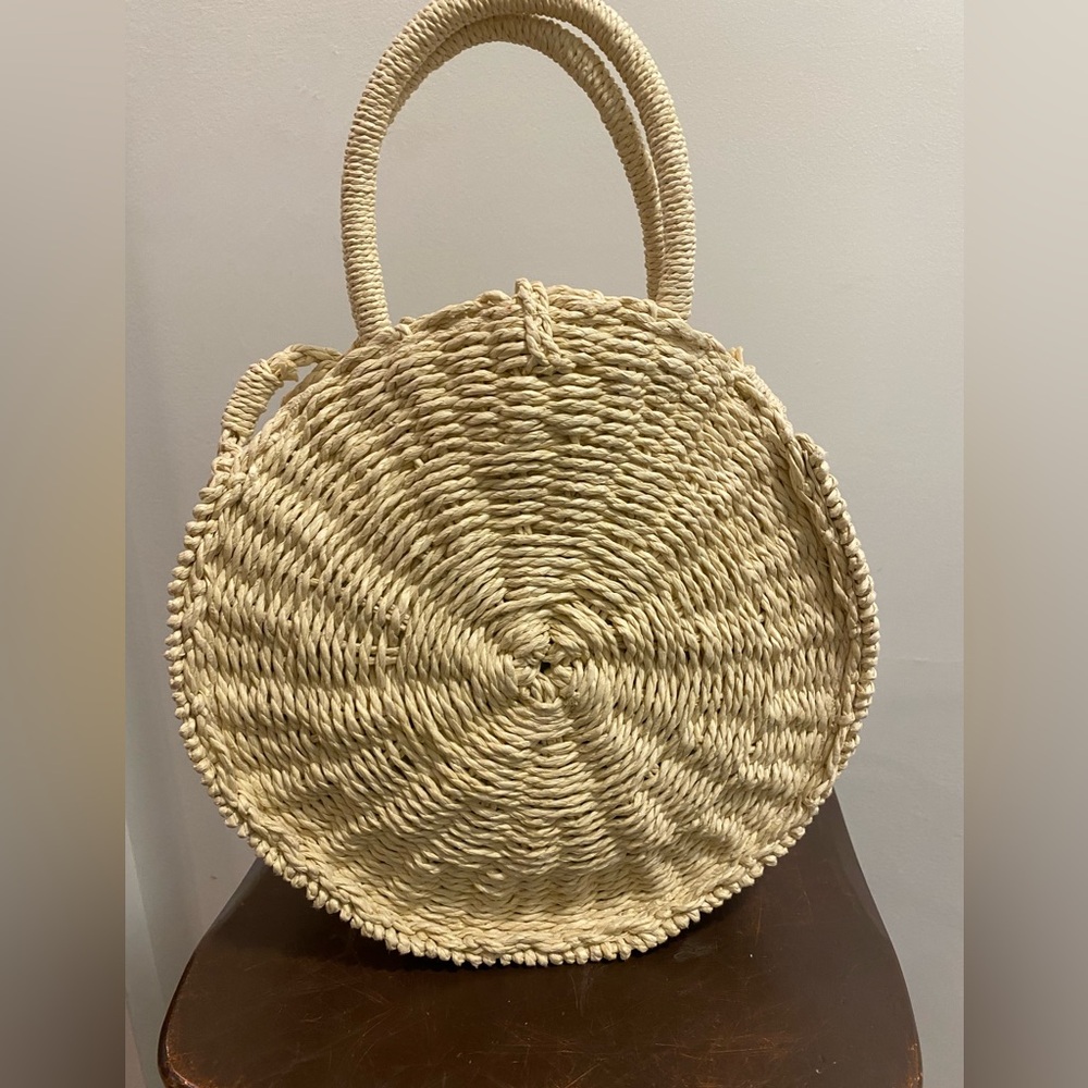 Primark Beach Summer Woven Wicker/ Straw/Rattan Bag Lined With Pocket - Picture 2 of 14